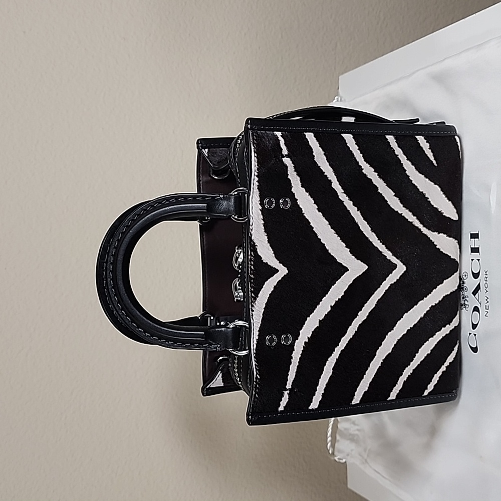 Coach Rogue 20 In Haircalf With Zebra Print - Picture 8 of 16